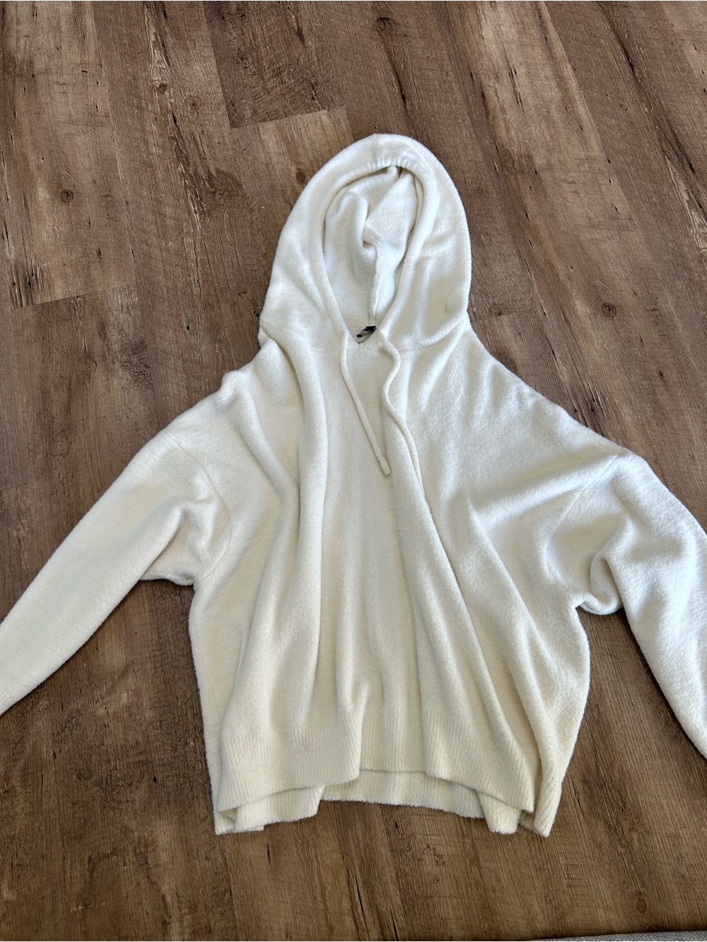 Express Cream Hooded Pullover Sweater